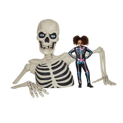 Halloween 5ft Giant Ground Breaking Skeleton LED Light Sound Motion Activated