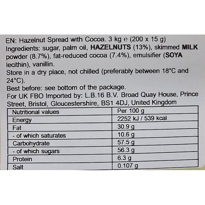 Nutella Hazelnut Spread With Cocoa 3kg Large Bulk Jar Chocolate Breakfast Dip
