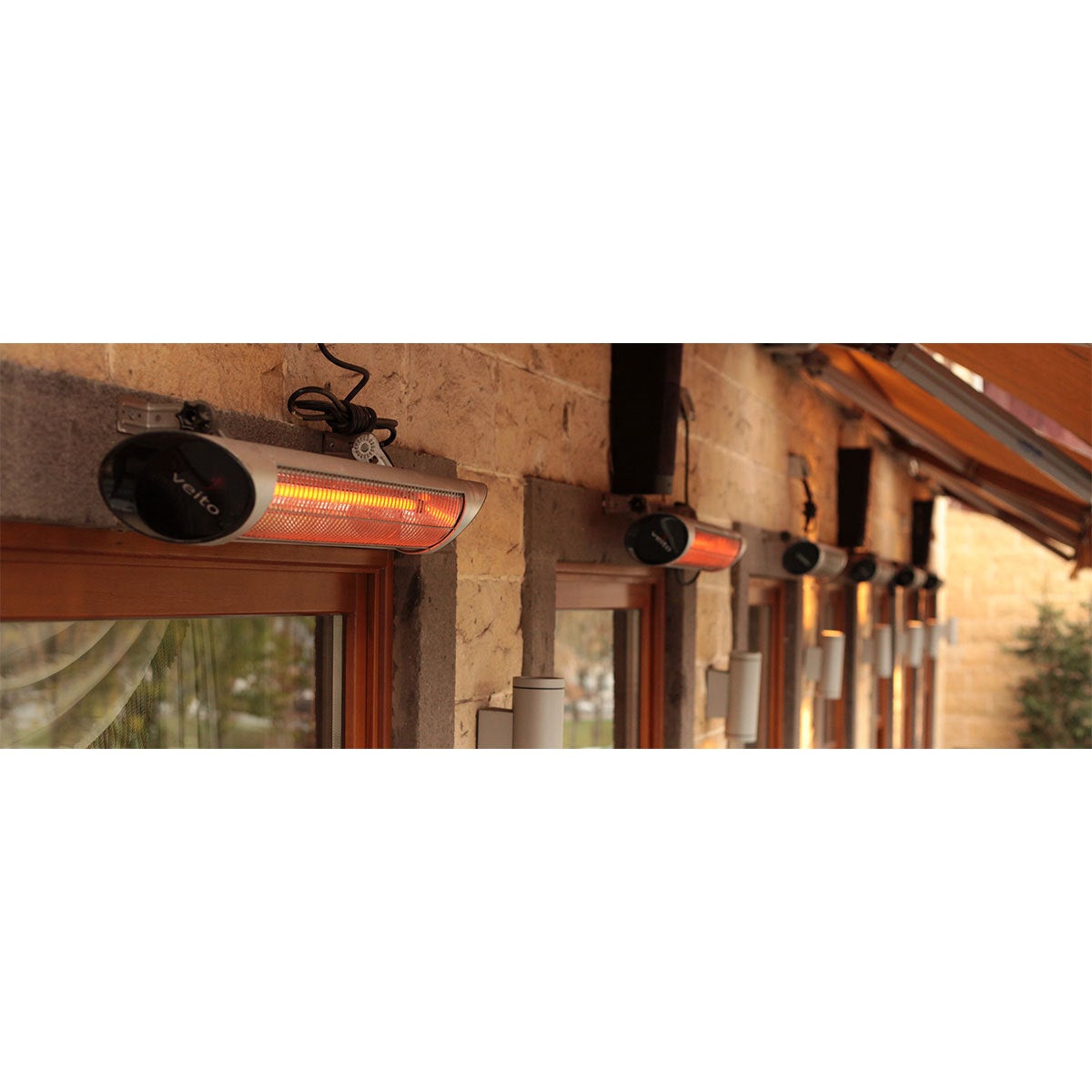 Veito Blade S2500 Carbon Infrared Patio Heater Silver Aluminium Outdoor 30m²