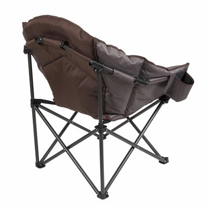 Mac Sports Extra Padded Club Camping Chair Brown Steel Frame 227kg Capacity