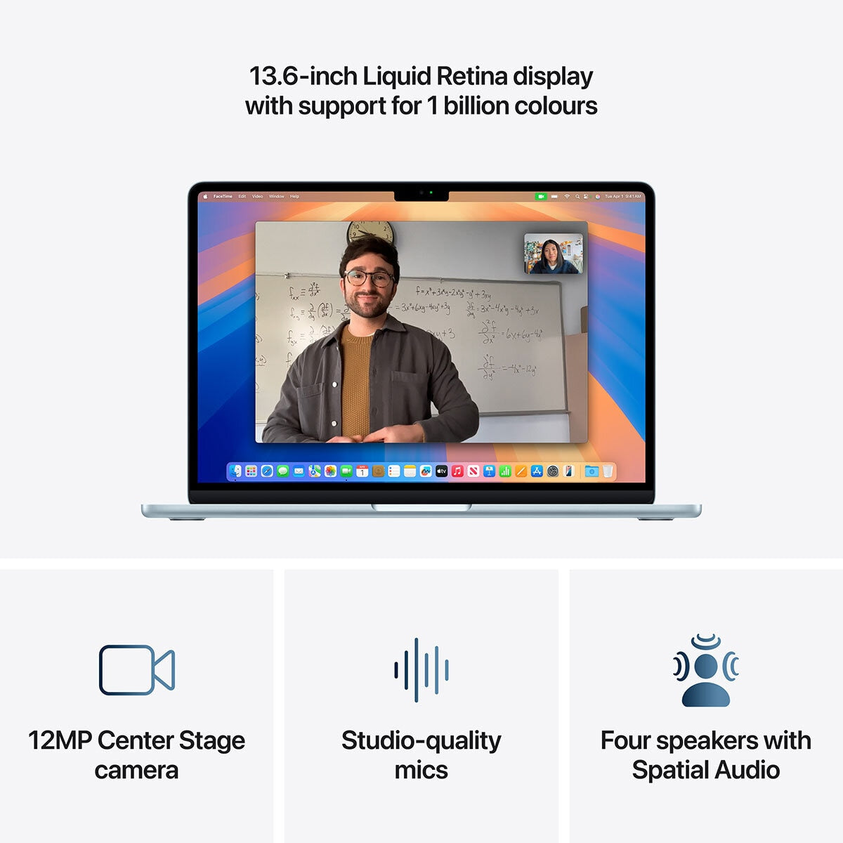 Apple MacBook Air 13.6 Inch M4 Chip 16GB RAM 256GB SSD Sky Blue Laptop 2025