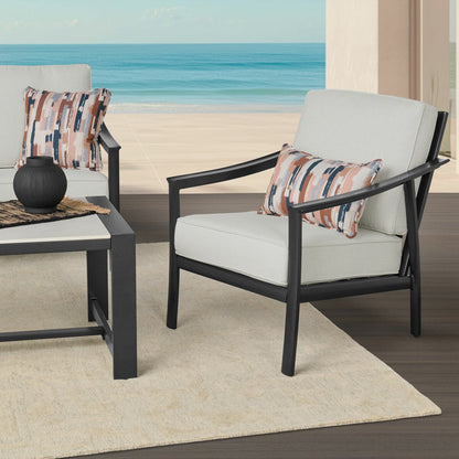Agio Stinsley 4pc Deep Seating Set Aluminium Sunbrella Garden Sofa Cream