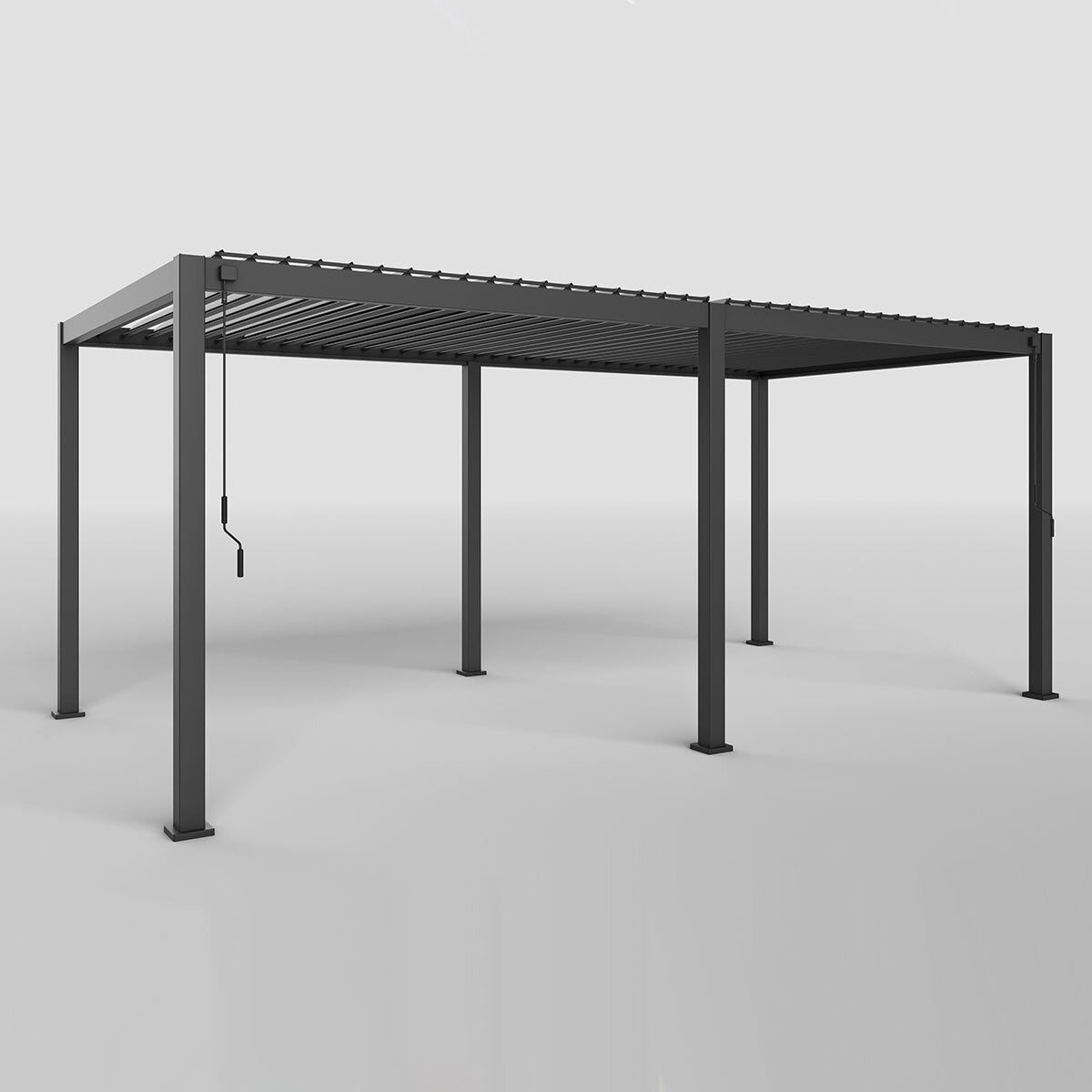 Mirador Louvered Aluminium Pergola 10x20ft 3x6m Anthracite Adjustable Louvres