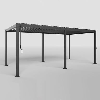 Mirador Louvered Aluminium Pergola 10x20ft 3x6m Anthracite Adjustable Louvres