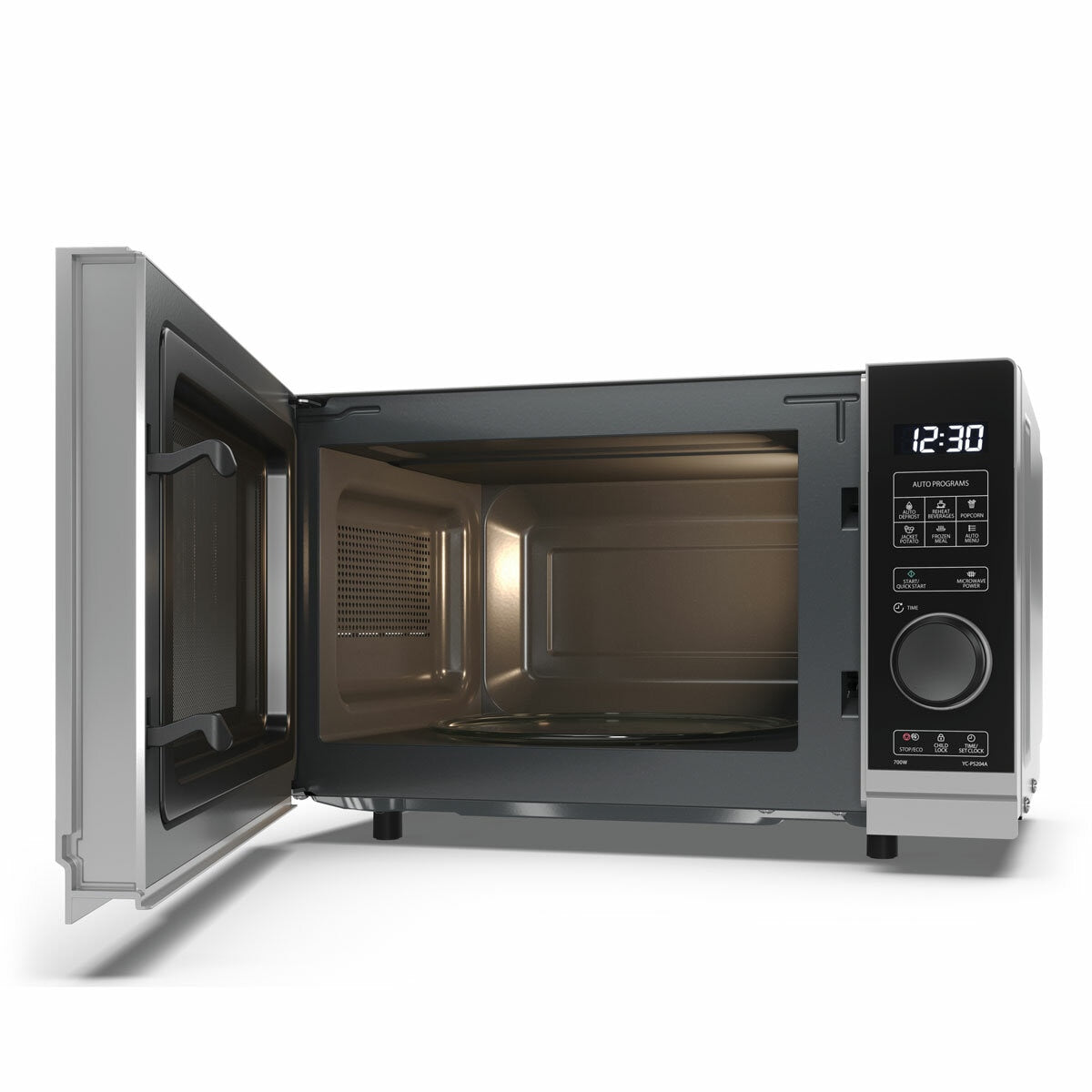Sharp YC-PS204AU Solo Microwave Oven 700W 20 Litre Digital Silver 10 Power