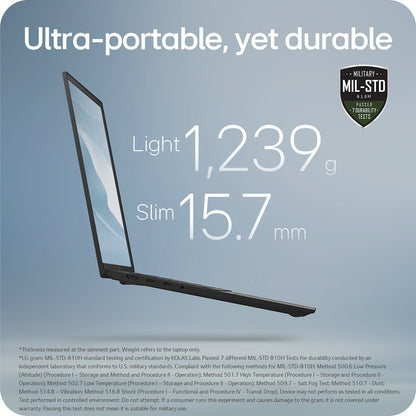 LG Gram 16Z90TL Intel Core Ultra 7 16GB 512GB SSD 16" Laptop Notebook Black