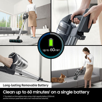 Samsung Jet 75E Stick Vacuum Cleaner Hoover 200W 60Min HEPA Black 0.8L