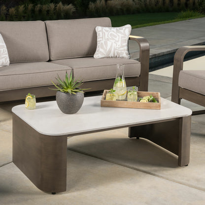 SunVilla Gibson 4PC Deep Seating Set Aluminium Sunbrella Grey Garden Sofa