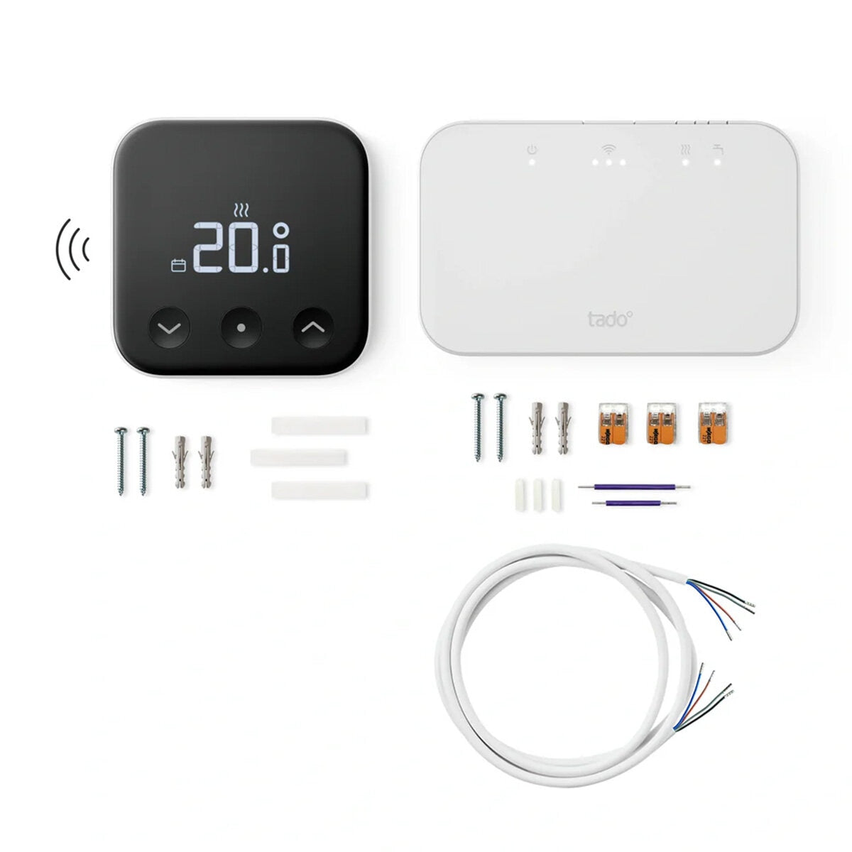 Tado Wireless Smart Thermostat Starter Kit & 2x Radiator Valves TRV White