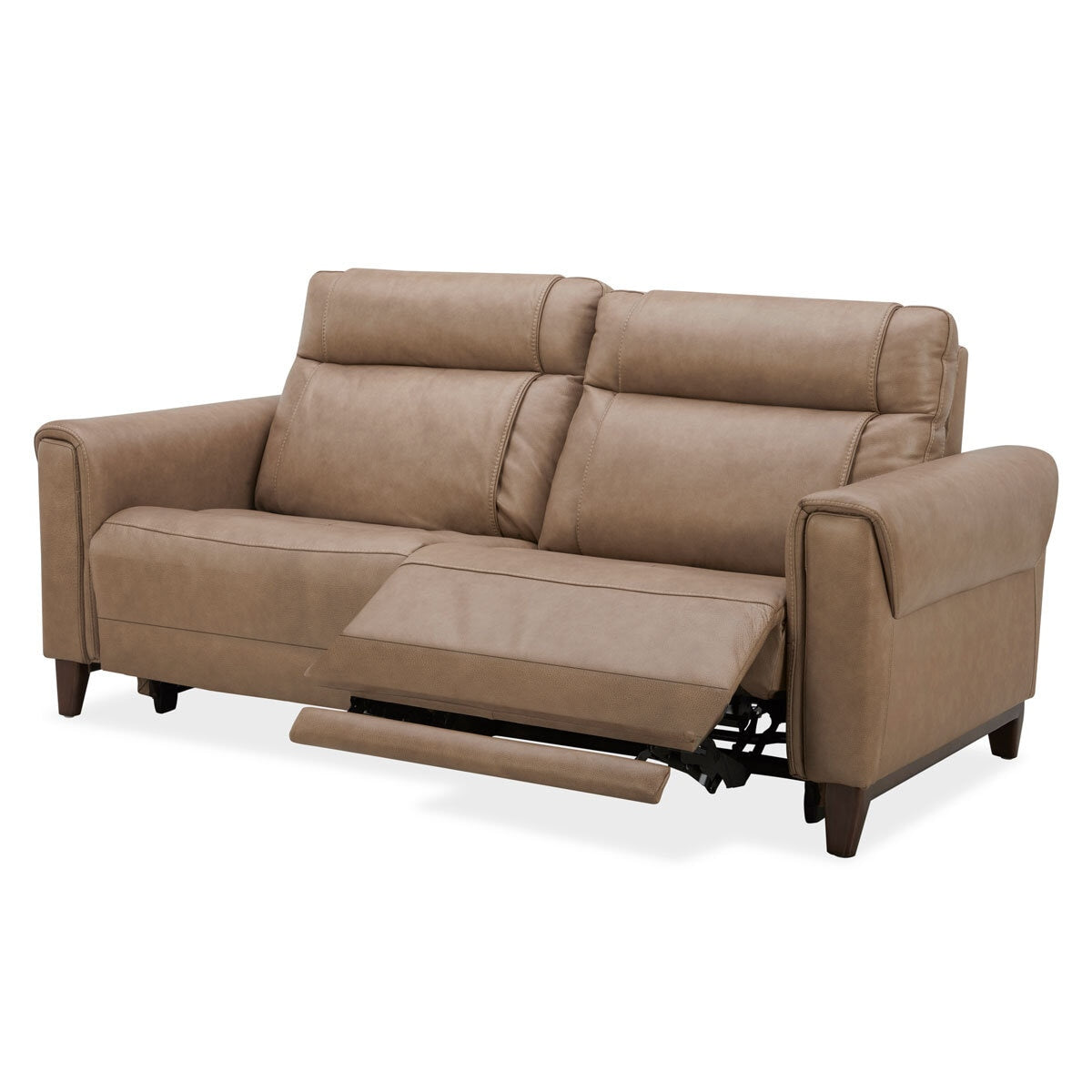 Aiden & Ivy Spencer Brown Leather Power Reclining 2 Seater Sofa 213cm Wide