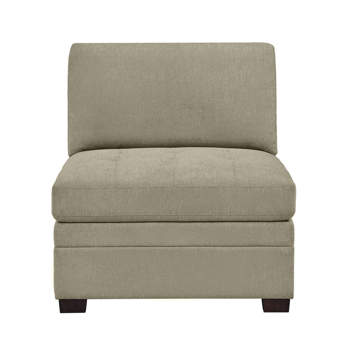 Thomasville Tisdale Modular Armless Chair Beige Fabric Pocket Coil Sofa Seat