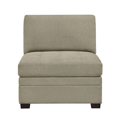 Thomasville Tisdale Modular Armless Chair Beige Fabric Pocket Coil Sofa Seat