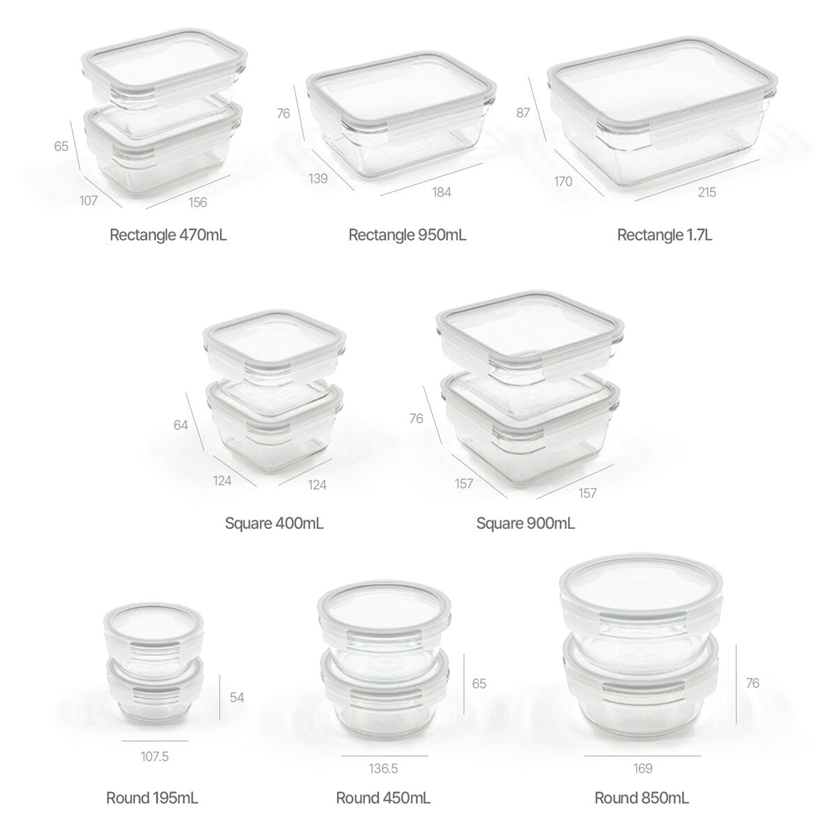 Glasslock 28 Piece Glass Food Storage Container Set Airtight Lids Microwave Safe