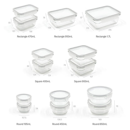 Glasslock 28 Piece Glass Food Storage Container Set Airtight Lids Microwave Safe