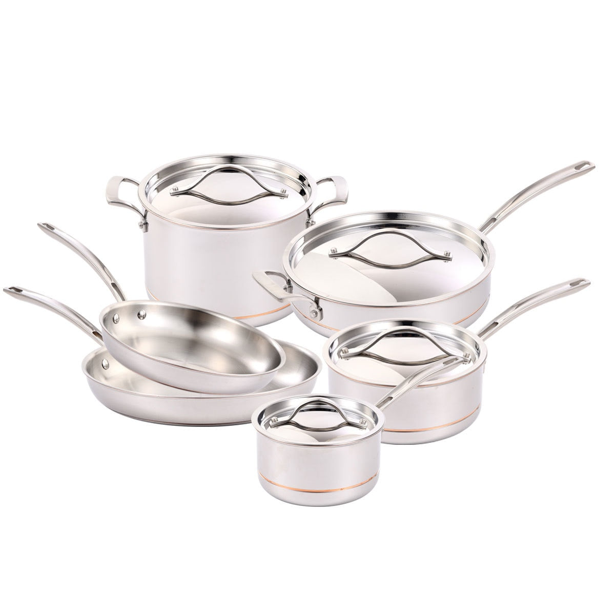 Kirkland Signature Stainless Steel 10 Piece Cookware Set Induction Oven Safe