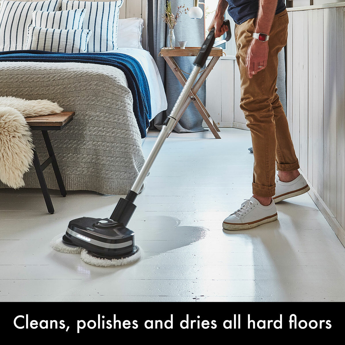 AirCraft PowerGlide Cordless Hard Floor Cleaner Polisher Black + Extra Pads