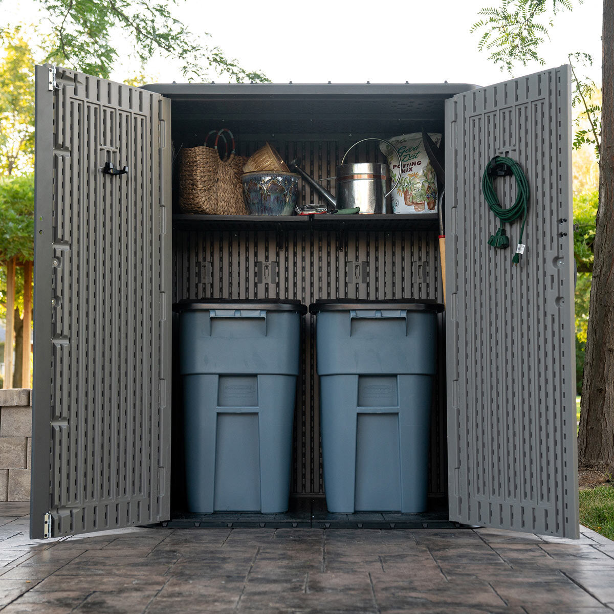 Lifetime 5x3 Outdoor Plastic Storage Shed 60375U 2060L Garden Shelves Grey