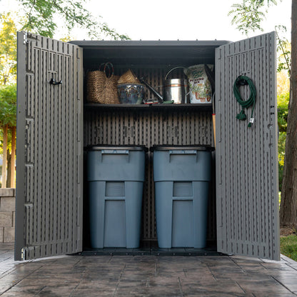 Lifetime 5x3 Outdoor Plastic Storage Shed 60375U 2060L Garden Shelves Grey
