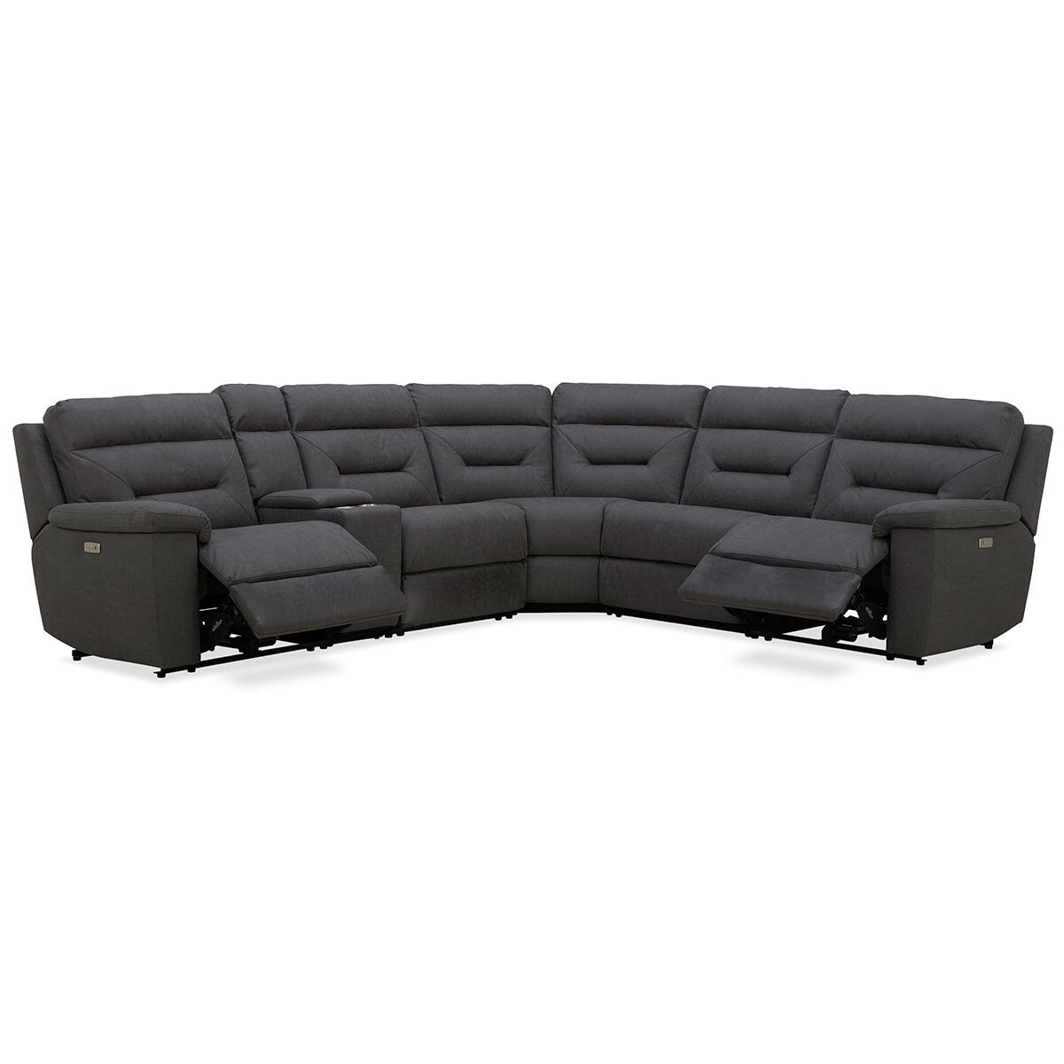 Gilman Creek Justin Grey Fabric Power Reclining Corner Sofa Sectional 3 Seat