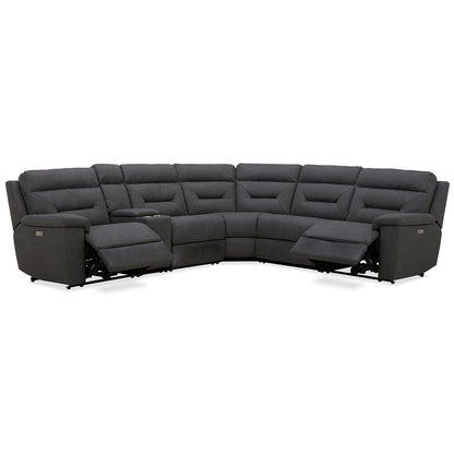 Gilman Creek Justin Grey Fabric Power Reclining Corner Sofa Sectional 3 Seat