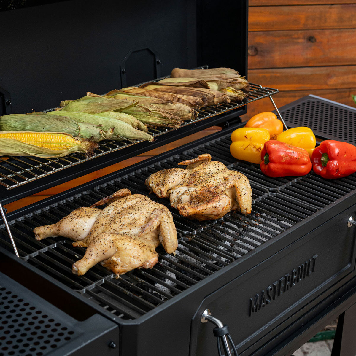 Masterbuilt 36" Charcoal BBQ Grill Wagon FY27 930in² Steel Barbecue Black