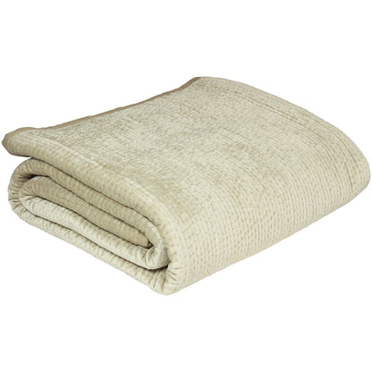 Paoletti Brooklands Quilted King Bedspread Champagne Velvet-Look 240 x 250cm