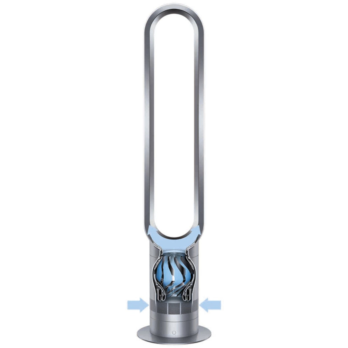 Dyson AM07 Cool Tower Fan Bladeless 56W 10 Speed Oscillating Remote White Silver