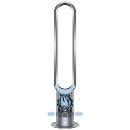 Dyson AM07 Cool Tower Fan Bladeless 56W 10 Speed Oscillating Remote White Silver