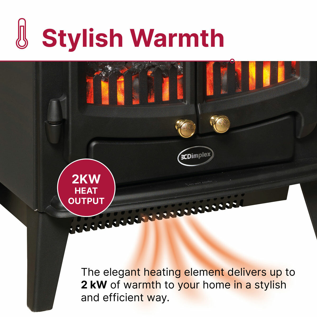 Dimplex Springborne Optiflame Electric Freestanding Stove 2kW Black Remote