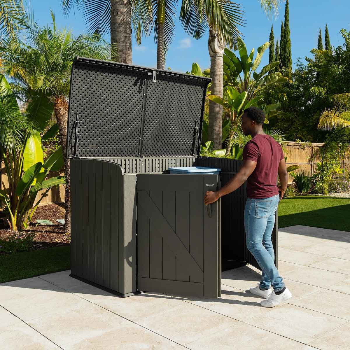 Lifetime Horizontal Storage Shed 60464E Grey 2190L Outdoor Garden Plastic