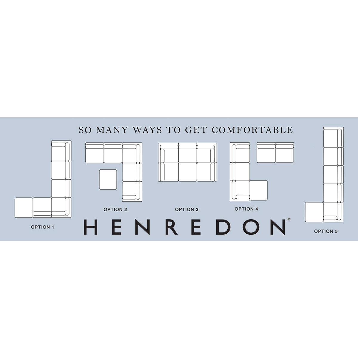 Henredon Murphy Cream 6pc Modular Fabric Corner Sofa Set Ottoman Lounge