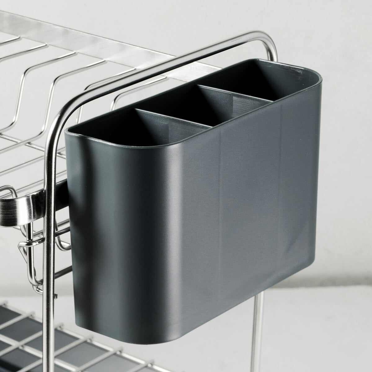 Tramontina 2 Tier Stainless Steel Dish Rack Drainer Drainboard Cup Holder