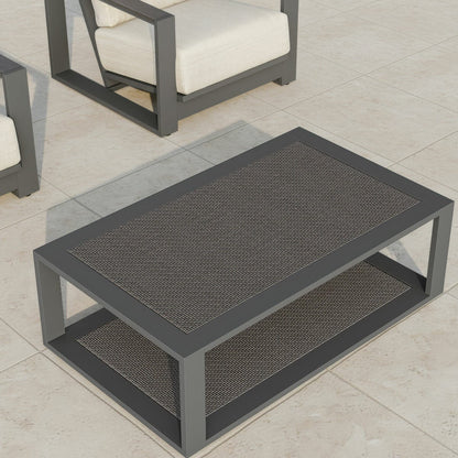 Foremost Milan Deep Seating Garden Patio Set Aluminium Wicker Cream Cover 4PCS
