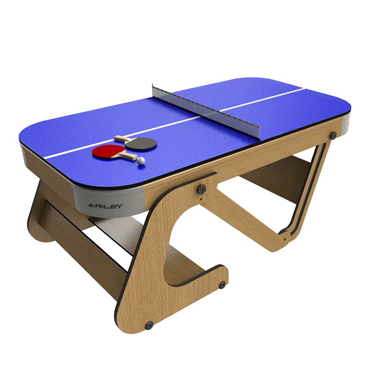 Riley 4 In 1 Folding Multi Games Table Pool Tennis Darts 6ft 198cm Wood