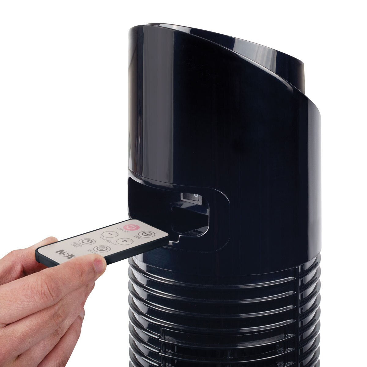 NSA Bladeless Column Tower Fan Remote Control 32 Speed Black 111cm Oscillating