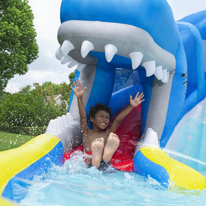 H2OGO! Whale Inflatable Kids Water Park Slide Splash Pad Climb Wall Blower