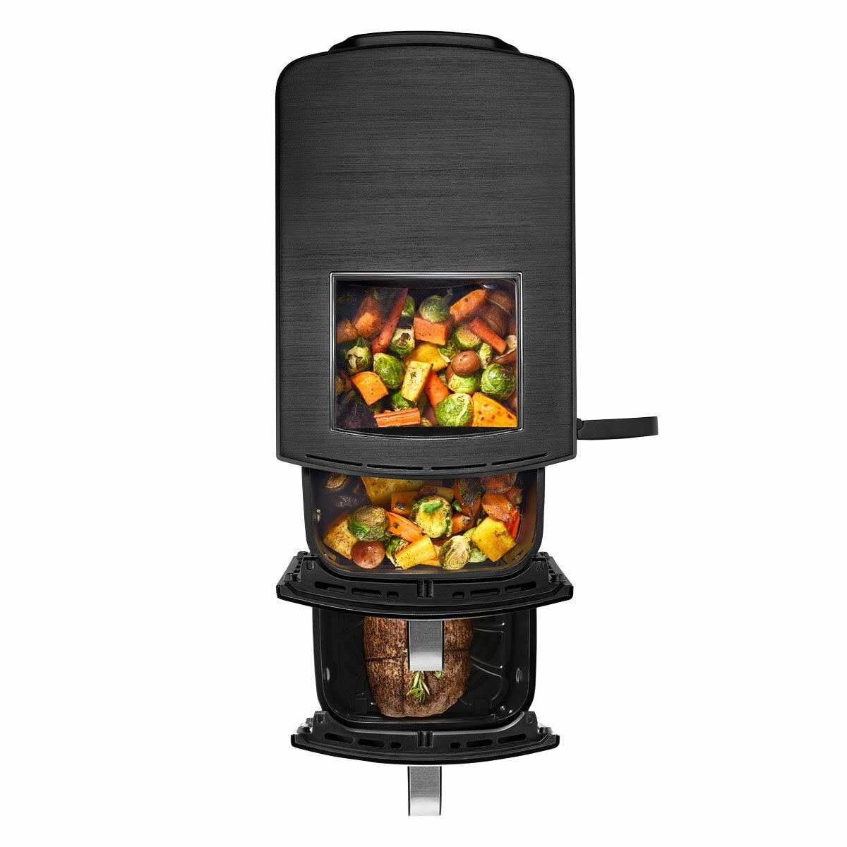 Gourmia Double Decker Dual Basket Air Fryer 10.4L GAF1180 Black Stacked 8-in-1
