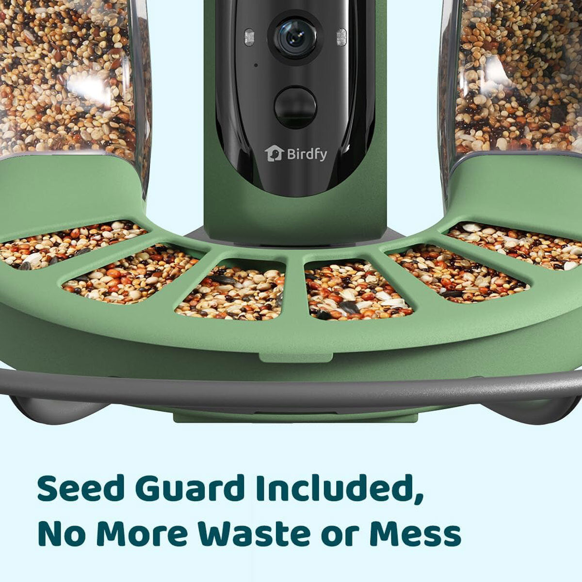 Birdfy Feeder 2 Pro Dual Camera Solar Smart Bird Feeder AI Species ID Green