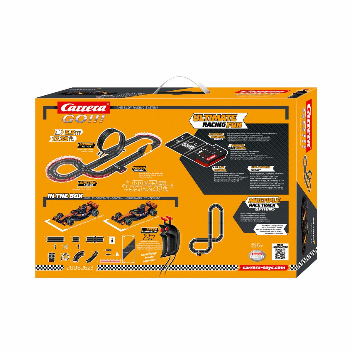 Carrera GO!!! McLaren F1 Racing Slot Car Track Set Kids Toy Speed Arena 6+