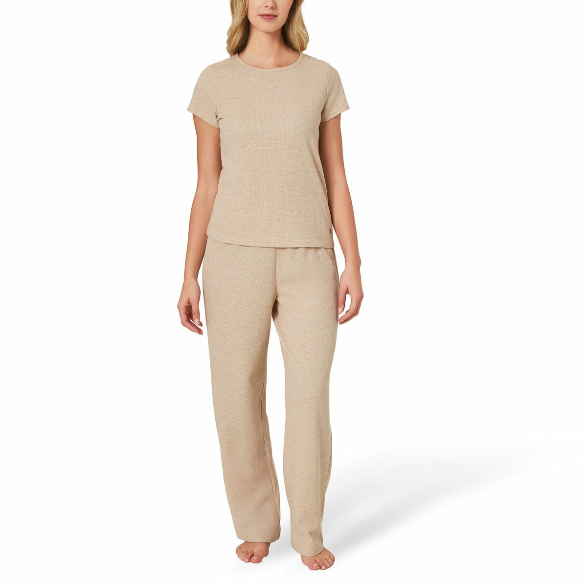 Well+Home Ladies 3 Piece Waffle Knit Lounge Set Loungewear grey Medium
