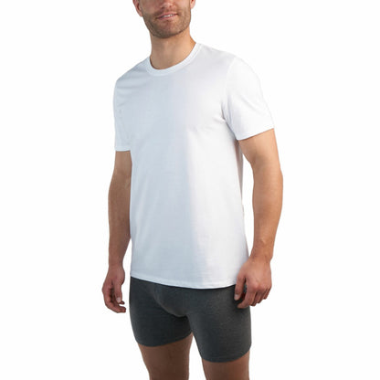 Kirkland Signature Men's White Cotton Crewneck T-Shirt Undershirt 6 Pack Large