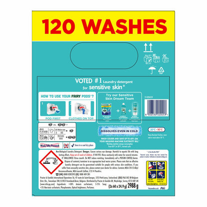 Fairy Platinum+ Non Bio Laundry Pods Capsules 120 Wash Extra Stain Removal
