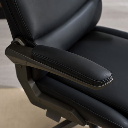 La-Z-Boy Manager Office Chair Black PU Leather Flip Arms Adjustable Height