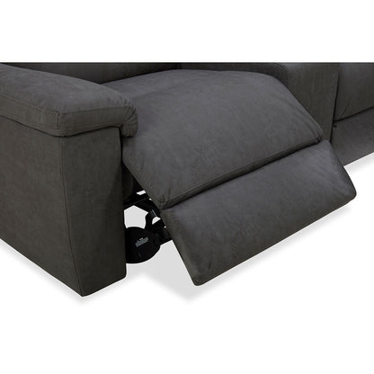 Gilman Creek Justin Grey Fabric Power Reclining Corner Sofa Sectional 3 Seat