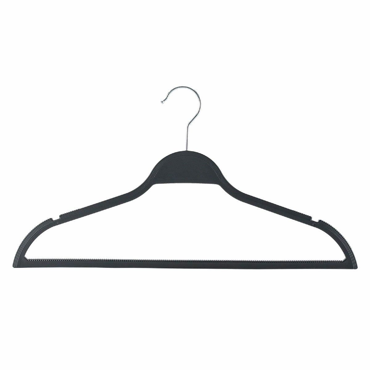 Standby Rubber Non-Slip Slim Clothes Hangers Black Wardrobe Space Saving 50 Pack