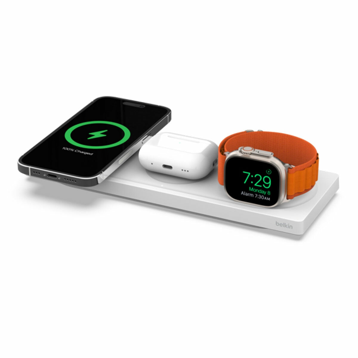 Belkin 3-in-1 MagSafe Wireless Charger Pad WIZ016 iPhone Watch AirPods White