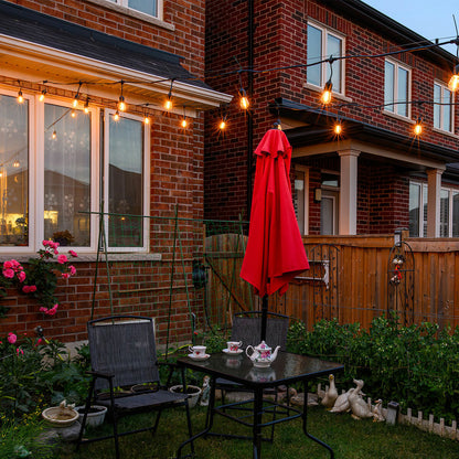 Feit 48ft LED Outdoor String Lights 24 Bulb IP44 Weatherproof Garden Black