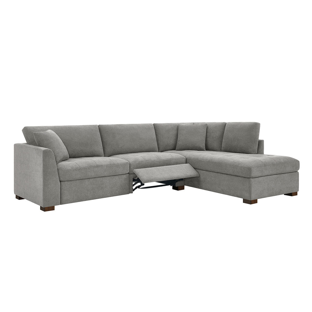 Thomasville Miles Grey Fabric Corner Sofa Power Footrests Right Hand Facing RHF