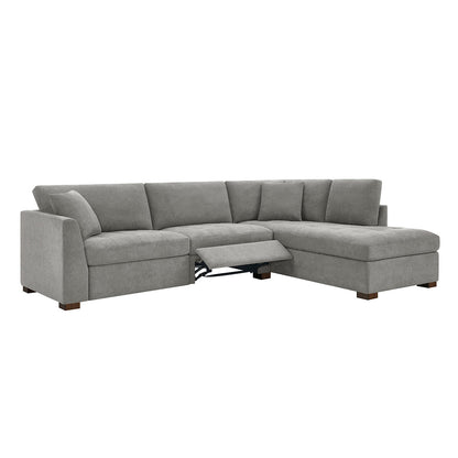 Thomasville Miles Grey Fabric Corner Sofa Power Footrests Right Hand Facing RHF