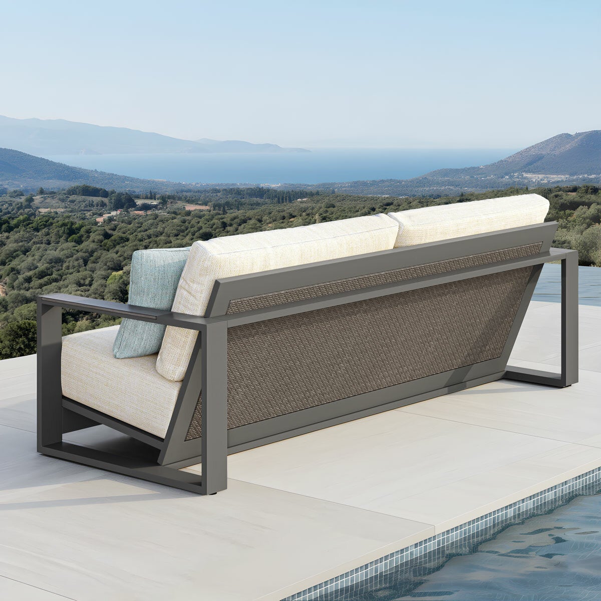 Foremost Milan Deep Seating Garden Patio Set Aluminium Wicker Cream Cover 4PCS